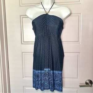 Charlotte Russe Black and Blue Halter Top